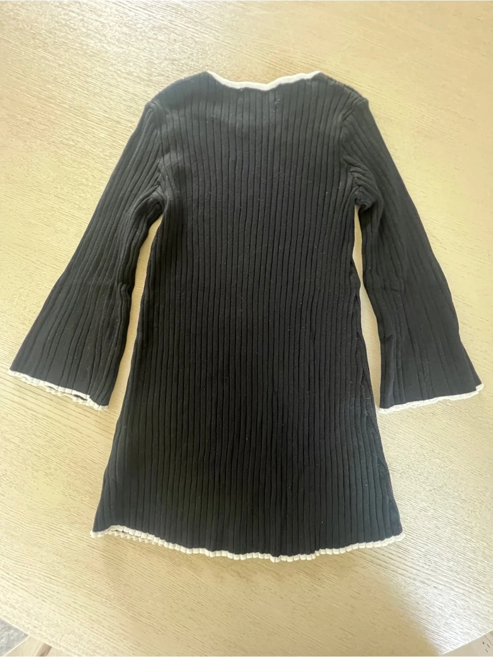 H&M‎ Kids Ribbed Knit Dress Black with White Trim 5T / 6